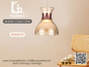 Lampara LED Decorativa Colgante, DG50371P, 8W, CW 6000K, 85-265Vac, Dimensiones: 170x170x1500mm, IP20, Negro con rose gold