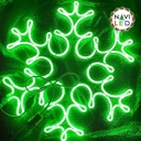 Adorno Navideño en Neon LED p/exterior tipo Copo de Nieve, 78W, Verde, 110Vac, Dimensiones: 55x48cm