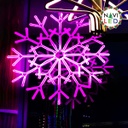 Adorno Navideño en Neon LED p/exterior tipo Copo de Nieve, 297W, Rosado, 110Vac, Dimensiones: 90x90cm