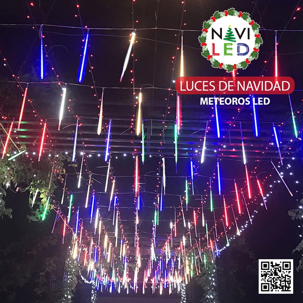 Lluvia de Meteoros LED, 8W, RGB, 10pcs de tubos de 500mm, 54LED, 110Vac