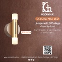 Lampara LED Decorativa de Pared (Aplique), DG51371W, 6W, NW 4000K, 85-265Vac, Dimensiones: 100x80x200mm, IP20, Dorado