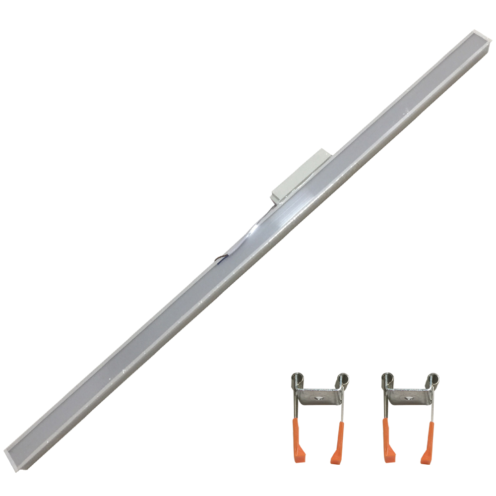 Lampara Lineal Light para Empotrar LED, 20W, 21.4&quot;(544mm), NW 4000K, Clear, 100-240Vac, IP20, 30 Grados, Incluye: Clips