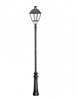 Poste Redondo color gris oscuro p/Luminaria, Largo: 4Mts, con medida en la parte superior de 60mm, Incluye: base de sujeción y tornilleria