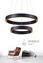 Lámpara LED Decorativa Colgante, DG50704P, 98W, NW 4000K, 85-265Vac, Dimensiones: 805x805x1500mm, IP20, Negro