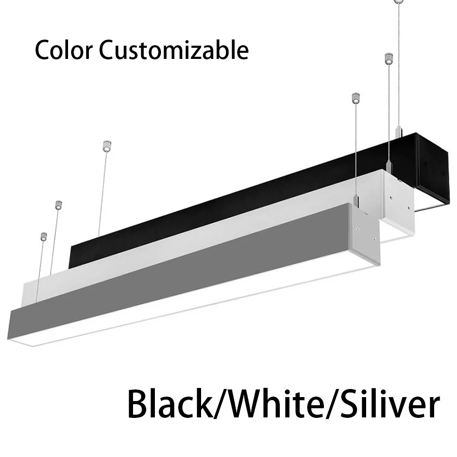 Lámpara Lineal Light para Colgar LED, 40W, 47.24&quot;(120cm), CW 6000K, Frost, 100-240Vac, 120 Grados, Negra