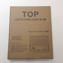 Lámpara Flood Light SMD TOP, 70W, WW 3000K, 100-265Vac, IP65, 120 Grados, Negra, Dimensiones: 210x270x25mm