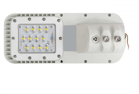 Lámpara Street Light LED Modular T29A-1 con Base de 3 Pin, 40W, 5000K, 2209, Type II Long, SANAN 5050, 72,000 horas de vida útil, 100-277Vac, Dimmable de 0-10Vdc, Con adaptador de 35-45mm, IP68, Gris