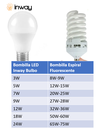 Bombilla LED, Tipo Bulbo, 3W, CW 6000K, 85-260Vac, E27, Frost, IP20, 180 Grados