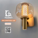 Lámpara LED Decorativa de Pared (Aplique), DG60834W, 8W, NW 4000K, 85-265Vac, Dimensiones: 140x190x195mm, IP20, Dorado con negro