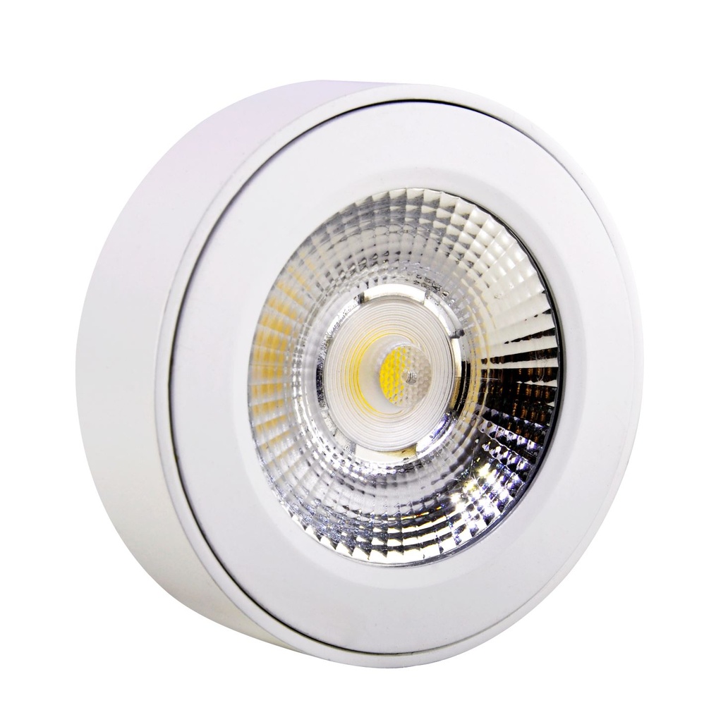 Lampara Ceiling LED de Superficie, 5W, WW 3000K, 110Vac, IP20, 38 Grados, Blanco, Dimensiones: