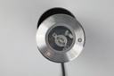 Base Circular p/Empotrar Bombilla LED de 65mm maximo, GU10, Dimensiones: Ø100x112mm, Material: Acero Inoxidable 316, IP67