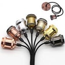 Zocalos Decorativos para bombillas de filamento vintage, E27 con base y cable de color cobre