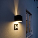 Lampara LED de Pared (Aplique), DGW-1899, 6W, 2x3W, WW 3000K, 85-265Vac, IP65, Gris, 0-120 Grados, Dimensiones: 100x100x100mm, Material: Aluminio
