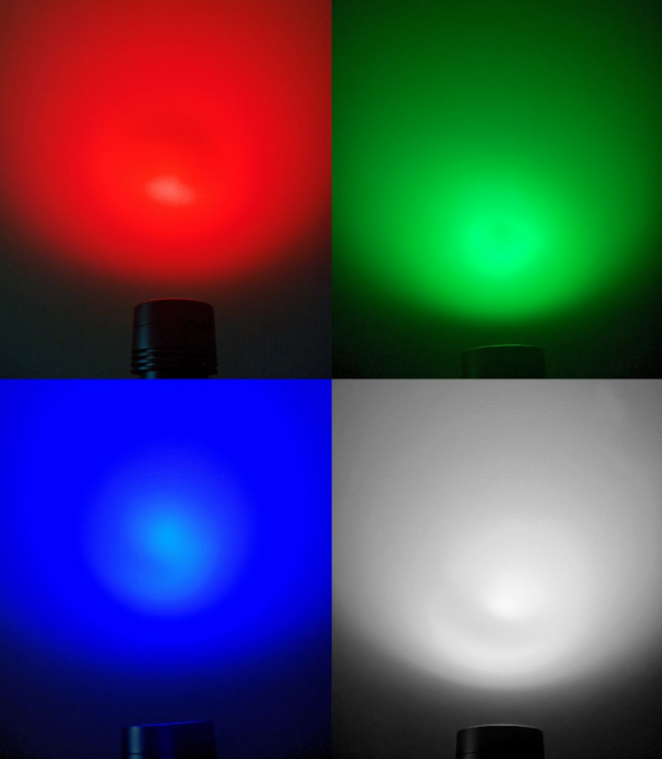 Reflector Circular LED, DG-1012, 12W, RGBW, 12Vdc, IP67, 30 Grados, Diametro: 61mm, Gris Oscuro, Material: Aluminio, No incluye controlador