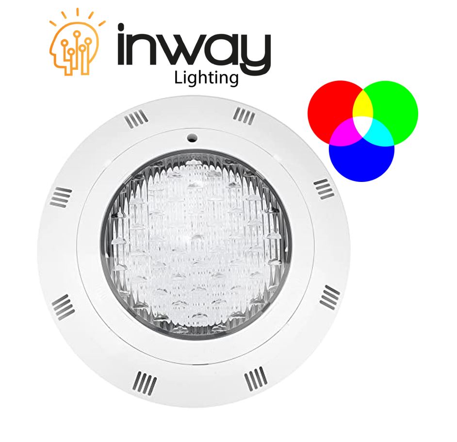 Lámpara de Piscina LED p/Empotrar, 25W, RGB, 12Vac, Base: UW, No incluye control, No tiene memoria interna, IP68