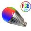 Bombilla LED, Tipo Bulbo, 9W, RGB-CW, E27, Frost, 85-265Vac, Dimmable, IP20, 180 Grados, Plateado