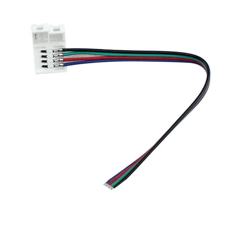 Conector p/Cinta LED SMD5050, RGB, PCB 14mm y cable de 15cm, 1 vía