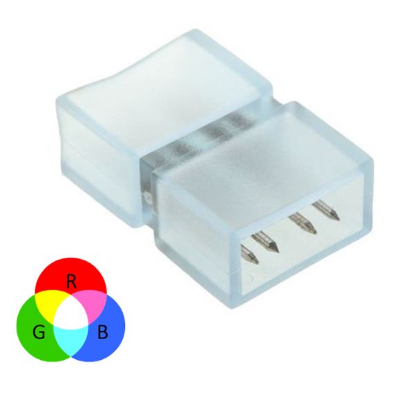 Conector p/Manguera LED SMD5050, RGB, recto, PCB 15mm y 2 vías con pin