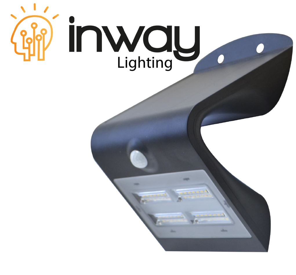 Lámpara Wall LED Solar de 1.5W, con Panel Solar Integrado de 0.8W y Sensor de Movimiento, CW 6000K+WW 3000K, 120 Grados, Con Batería de Litio de 3.7V, 1200mAh, IP65, Negro, 147Lm/W