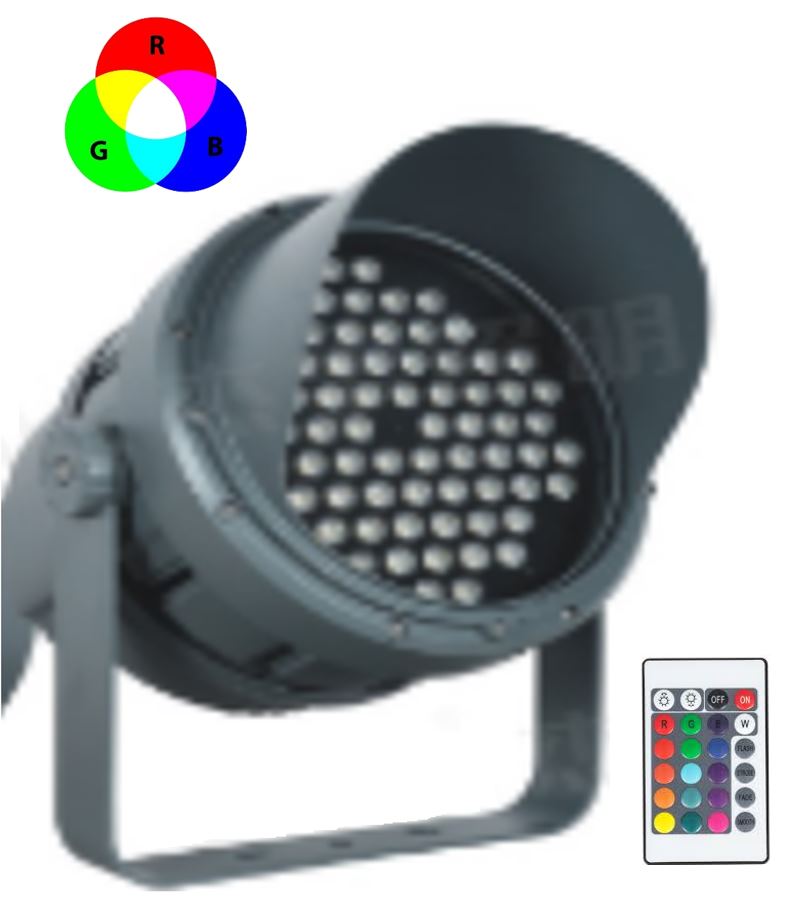 Lámpara Wall Washer LED, DGF-027, 36W, RGB, 85-265Vac, SMD, IP65, Gris, 60 Grados, Con Control Remoto