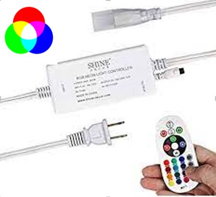 Power Cord para Manguera de Neón, SMD 5050, RGB, 60Led/Mts - 30Led/Mts, Con control, 110Vac