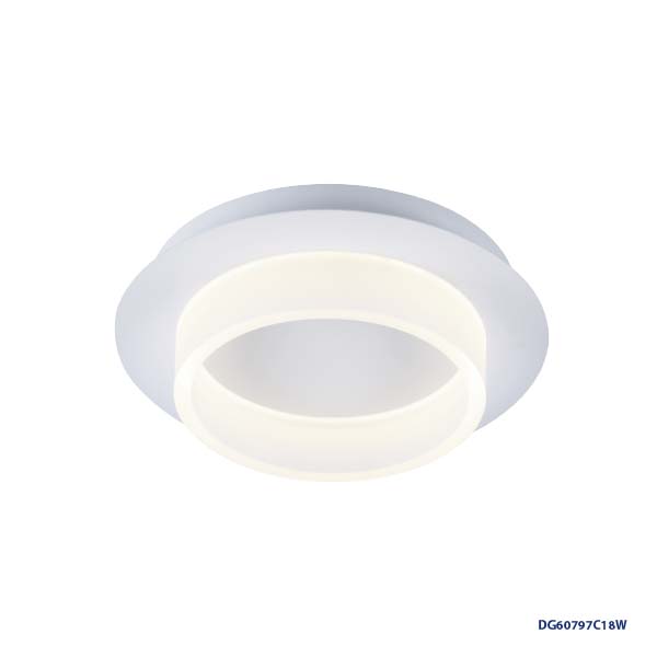 Lámpara LED Decorativa de Superficie, DG60797C, 18W, WW 3000K, 85-265Vac, Dimensiones: 280x280x80mm, IP20