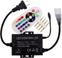 Power Cord para Manguera LED, 1500W, RGB, Con control, SMD 5050, 60Led/Mts - 30Led/Mts, 110-220Vac, IP65
