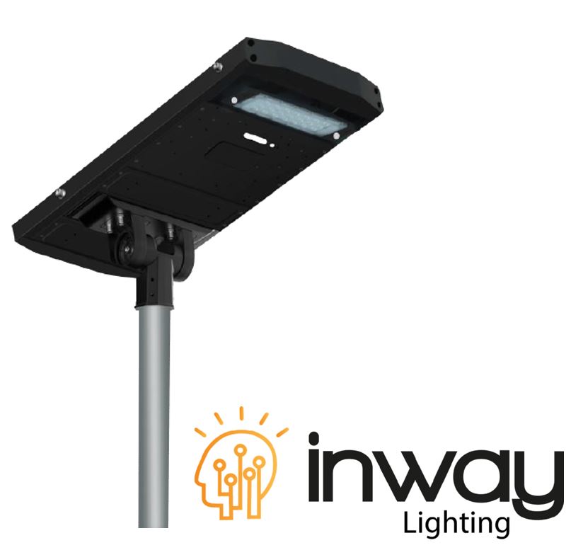 Lámpara Solar Street Light LED 40W con Panel Integrado de 32Wp y Sensor de Movimiento, CW 6000K, 140x78 Grados, Con Batería de Litio de 244Wh, 11.1V, 22000mAh, IP65, Negra, 150Lm/W