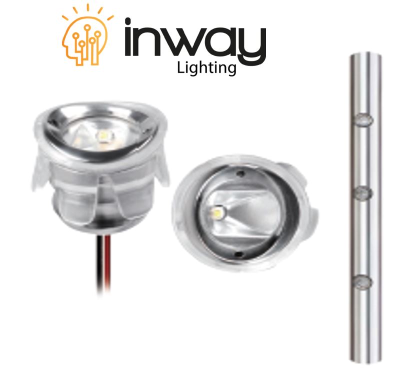 Lámpara LED p/Empotrar en Superficie Circular, 1.5W, WW 3000K, 12-24Vdc, IP67, 30x60 Grados, Dimensiones: Ø28.5x28mm, Material: Aluminio