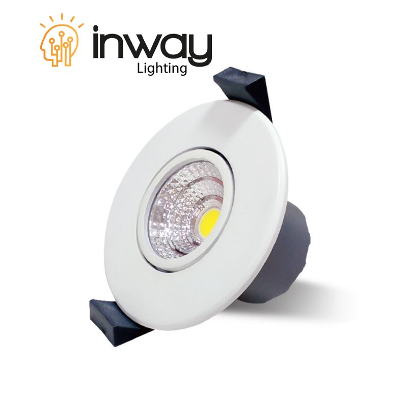 Lámpara Ceiling LED de Empotrar, Dirigible, 5W, WW 3000K, 100-260Vac, IP20, 30 Grados, Blanco, Dimensiones: Ø88x65mm