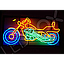 Escultura de Motocicleta 2D en Neón LED, RGB con DMX512, 110Vac, dimensiones: 196x94cm, IP65