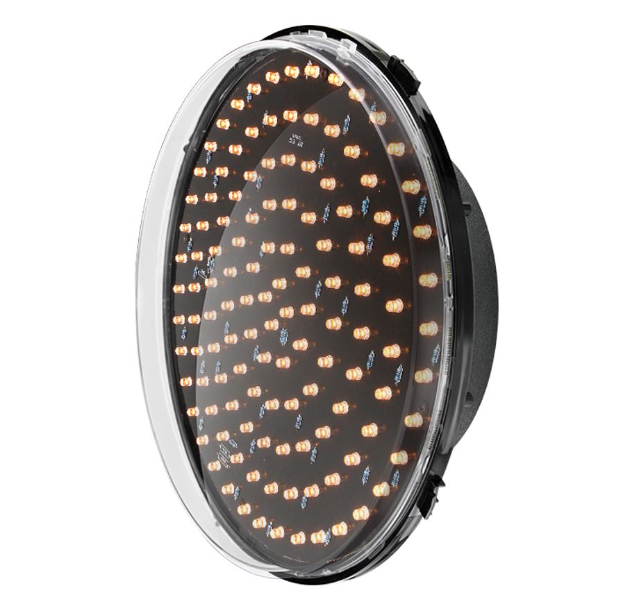 Luces de Semáforo con 162pcs de Diodo LED, Amarilla, 85-265Vac, 300mm, Estándar ITE,  Cover Clear.