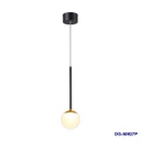 Lámpara LED Decorativa Colgante, DG50927P, 7W, CW 6000K, 85-265Vac, Dimensiones: 99x99x1500mm, IP20, Negra con dorado