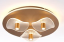 [DGPR-1026000] Lámpara LED Decorativa de Superficie, DG60485C, 48W, NW 4000K, 85-265Vac, Dimensiones: 495x495x105mm, IP20, Dorado con blanco