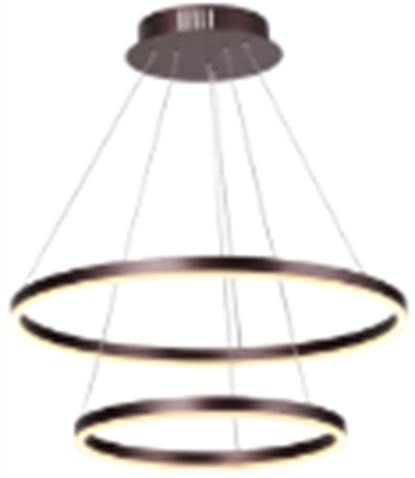 Lámpara LED Decorativa Colgante, DG60773P, 90W, NW 4000K, 85-265Vac, Dimensiones: Φ(400+600)X1200mm, IP20, Marrón