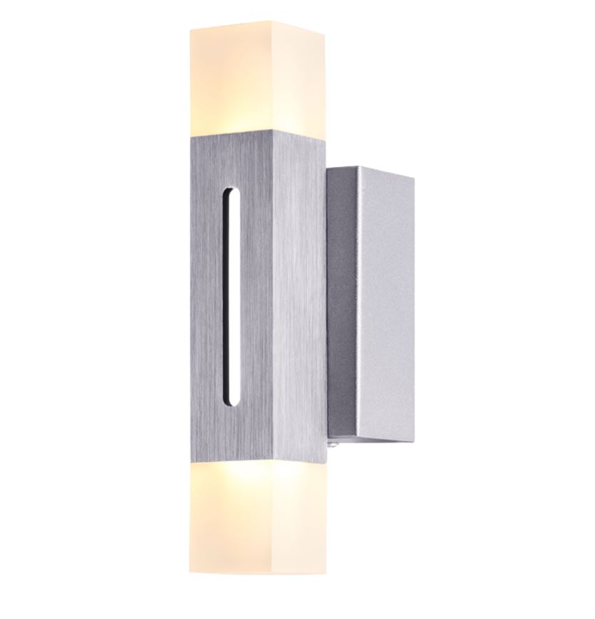 Lámpara LED Decorativa de Pared (Aplique), DG51227W, 6W, NW 4000K, 85-265Vac, Dimensiones: 60x75x200mm, IP20, Plateado