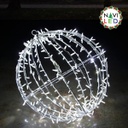 Esfera Navideña LED 3D p/Exterior, Blanco, 110Vac, 120LED, Dimensiones: 50cm, IP65, Cable de 1.5 metros