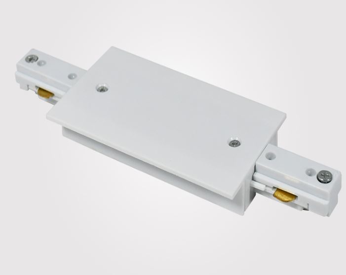 Conector Recto, p/Riel de Track Light de 3 cables, Empotrar, Blanco