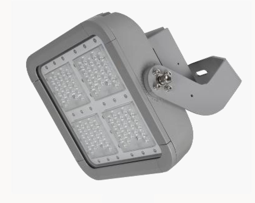 Lámpara Flood Light LED Modular FL18B-4, 240W, 5000K, M25A, 2225 (4x24pcs), 25 Grados, 100-240Vac, Con Supresor de pico interno de 10KV, IP68, Gris