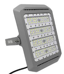 Lámpara Flood Light LED Modular FL21E-4, 240W, 5000K, 2340 (4x63pcs), Type I Short, 100-277Vac, Dimmable de 0-10Vdc, Con Supresor de pico interno de 10KV, IP68, Gris