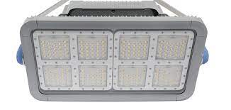 Lámpara Flood Light LED Modular, FL18A-8, 300W, 5000K, 2225 (8x24pcs), 25 Grados, 100-277Vac, Con Supresor de pico interno de 10KV, IP68, Gris