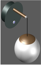 [DGPR-1026786] Lámpara LED Decorativa de Pared (Aplique), DG60211W, 8W, NW 4000K, 85-265Vac, Dimensiones: 130x200x600mm, IP20, Verde con dorado