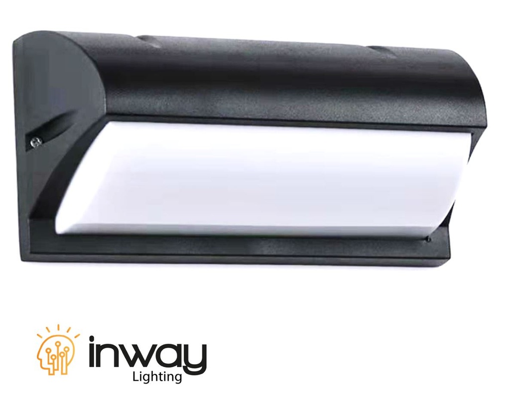 Lámpara LED de Pared (Aplique), DGW-1809, 12W, CW 6000K, 85-265Vac, IP65, Negro, 180 Grados, Dimensiones: 260x100x60mm, Material: Aluminio