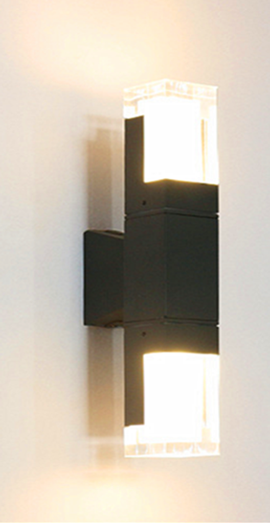 Lámpara LED de Pared (Aplique), DGW-1829, 10W, WW 3000K, 85-265Vac, IP65, Negro, 360 Grados, Dimensiones: 50x100x350mm, Material: Aluminio