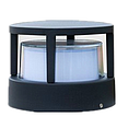 Mini Bolardo LED, DGIN-1838, 12W, CW 6000K, 100-265Vac, 160 Grados, Dimensiones: 160x160x130mm, Material: Aluminio, IP65, Negro