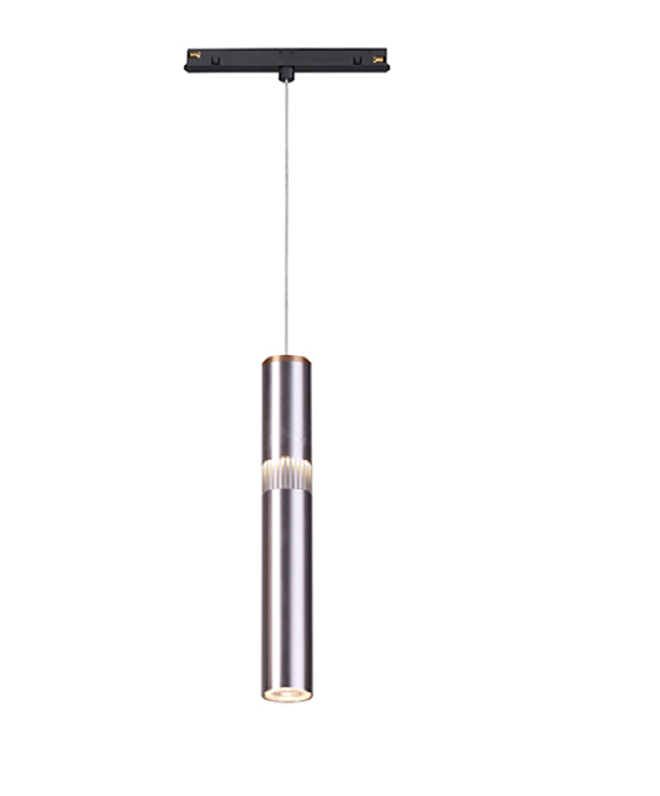 Lámpara Colgante Magnética LED p/Riel de 20mm de ancho, DG50298P, 8W, NW 4000K, 48Vdc, Dimensiones: 40x40x2000mm, IP20, Plateado