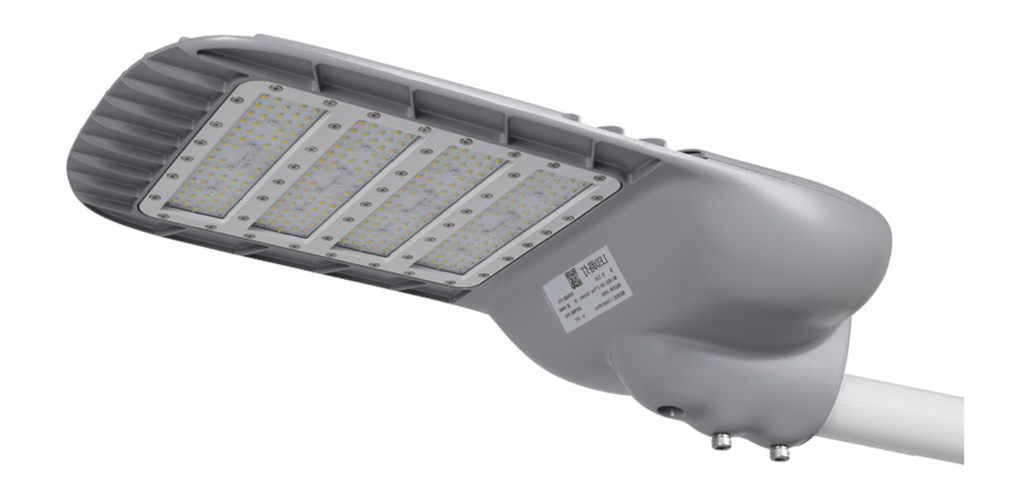 Lámpara Street Light LED Modular T33E con Base Giratoria de 3 Pin, 215W, 5700K, 2109, Type III Medium, SANAN 5050, 100-277Vac, Supresor de pico externo de 20KA, adaptador 40-50mm, IP68, Gris