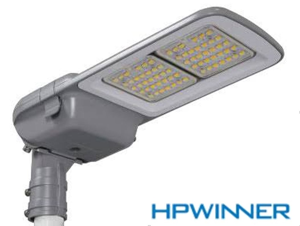 Lámpara Street Light LED Modular T68-N2 con Base de 3 Pin, 75W, 4500K, 2883, 2x34pcs, Type III Medium, LUXEON 5050, 100-277Vac, Dimmable de 0-10Vdc, Supresor de pico externo de 10KV, adaptador 40-50mm, IP68, Gris