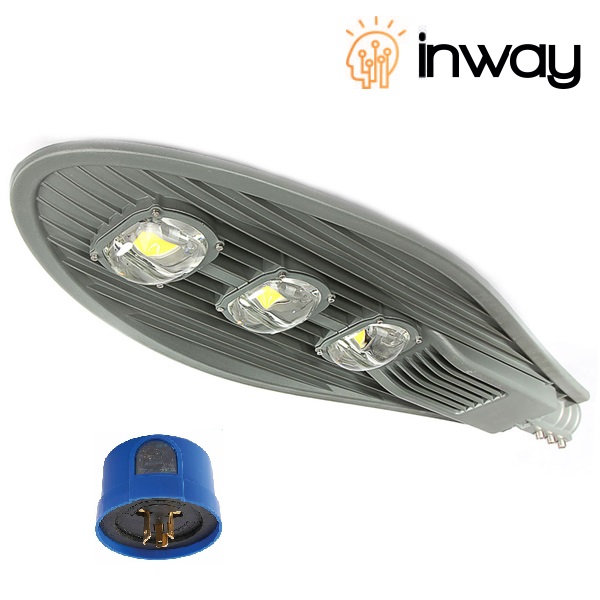 Lámpara Street Light LED Tipo COB con Fotocelda, 150W, CW 6000K, 100-277Vac, Type I Short, 90x145 Grados