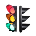 Semáforo con 3 luces de Cetificacion EN12368 de diodos LED y de 300mm, 85-265Vac, roja, amarilla, y verde, Estándar ITE, Cover Frost con Visera, sorpote y tablero, Negro